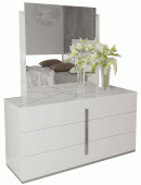 Carrara White Dresser/Mirror